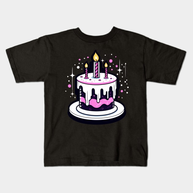 Birthday Cake Illustration Kids T-Shirt by FluffigerSchuh